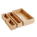 4Pc Boxsweden Bamboo Organisation Tray Set 32cm Home Kitchen Storage Organiser