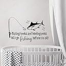 Baiting Hooks Bending Poles Lets Go Fishing Wall Decal Home Decor Boys Kids Room Hunting Fishing Decoration Wall Stickers 57x35cm