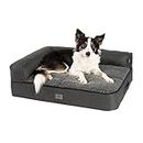 JAMAXX Premium 4-in-1 Hunde-Sofa - Orthopädische Couch mit Memory Visco Schaumstoff, abnehmbare Polster, Extra-Dicke Polsterung, Wechsel-Bezug, Waschbar, PDB3015 (L) 110x80x10 ECO anthrazit