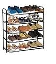 DAREV Heavy Metal Shoe Rack (5 Shelves) Foldable Open Book Shelf, Book Shelve, Shoe Rack, Shoes Storage Rack for Home Shoe Stand Shelf Big (74 * 60 * 25 cm) (Black) (5 - Tier)