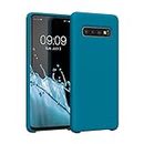 kwmobile Carcasa Compatible con Samsung Galaxy S10 Funda - Case TPU y Silicona antigolpes - Apto Carga inalámbrica - Azul océano