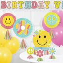 Creative Converting Flower Power Birthday Party Decorations, 35 ct, Latex in Blue/Green/Pink | Wayfair DTC8477E1A