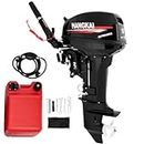 HaroldDol 18HP 2 Stroke Outboard Motor, Fishing Boat Engine Water Cooling 246CC Heavy Duty Marine with CDI Ignition System Water, 5000-6000 r/min (18HP Stroke)