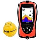 LUCKYLAKER Portable Fish Finder Transducer Sonar Sensor 147 Feet Water Depth Finder LCD Screen Echo Sounder Fishfinder with Fish Attractive Lamp for Ice Fishing Sea Fishing