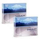 Shilajit natural en tabletas, 2 paquetes de 60 tabletas (total 120 tabletas) etiqueta de Shilajit dorado