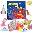JELLYBABY 100 Pieces 50 Projects DIY Kit for Kids, 3D Origami Kit with Origami Book, Paper Size:7 in /18CM *7 in /18CM, Art Activity, Craft Materials, Birthday Return Gifts for Kid 5-12 Years, 100 Sheets