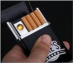 Coku Cigarette Case with Lighter for Men, Smoking Cigarettes Box King Size Portable Pack 8 pcs Regular Size Cigarettes USB Lighters 2 in 1 Rechargeable Flameless Windproof Electric Lighter