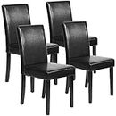 FDW Dining Chairs Dining Room Chairs Parsons Set of 4 Dining Side Chairs for Home Kitchen Living Room (Black)