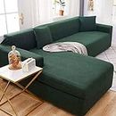 BOHHO Elastic L Shape Sofa Covers Sectional Sofa Covers-Jacquard Fabric Furniture Sofa Slipcover-3 Seater+3 Seater-J