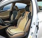 OnWheel Car Bead Seat Wooden Cushion Cover pad for Acupressure Sitting in Cream Color (1 pc) | Compatible for Van, Car, Truck and Bus