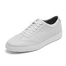 Rockport Men's Total Motion Court T-Toe Oxford, White, 8.5 Wide