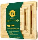 KV Kitchen tools bamboo cutting board set of 3 boards Bamboo cutting boards w...