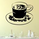 Taza de café y platillo pegatina de pared calcomanía taza té cocina café decoración de oficina