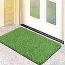 Purav Light 40mm Natural Looking Anti Slip Artificial Grass Mats for Floor Home Green Grass Carpet for Balcony 15x23 Inch (Green, 2 X 1.3 Feet)