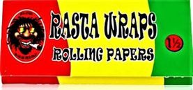 Rasta Wraps 1.50 1 1/2 Rolling Papers GREAT DEAL! 24 Lvs/Pk *USA Shipped*
