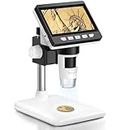 4.3 Inch LCD Digital Microscope, AOPICK Coin Microscope Camera with 50X-1000X Magnification, 1080P USB Microscope for Kids Adults - 8 Adjustable LED Lights, PC View, Compatible with MacOS & Windows