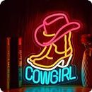 Cowgirl Neon Sign for Wall Decor Cowgirl Boots Neon Sign Aesthetic Western Wall Art, USB Powered Cowgirls light for Game Room Bedroom Party Bar Wedding Christmas Birthday Gift