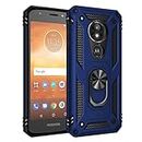 BestST Funda Motorola Moto E5 Play con Anillo Soporte, con HD Protector de Pantalla, Robusta Carcasa Híbrida TPU + PC de Doble Capa Anti-arañazos Caso para Motorola Moto E5 Play,-Azul