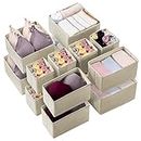 Kootek 16 Pack Drawer Organizers for Clothing, Dresser Drawer Organizer Clothes Fabric Foldable Dividers, Cabinet Closet Organizers and Storage Boxes for Baby Clothes, Underwear, Bras, Socks