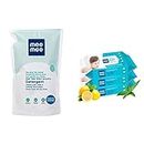 Mee Mee Mild Baby Liquid Laundry Detergent Refill Pack, 1.2L & Caring Baby Wet Wipes with Lemon Fragrance (72 pcs/Pack) (Pack of 3) Combo