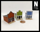 1:160 N Scale - Old West Small Shops x3 Kit Set (unpainted wood)