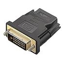 1Goal®DVI Male to HDMI Female Converter, Support 1080P, 3D Compatible with PS3,PS4,TV Box, Projector, HDTV (24+1) with Gold-Plated DVI