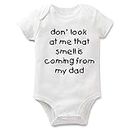 Rocksir Funny Slogan Super Soft Cotton Comfy Baby Short Sleeve Bodysuit (dad1, 6m)