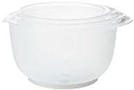 Chef Aid Contain 3 Mixing Bowls, Non-Slip Base, Soft Grip Handle, Microwave and Dishwasher Safe, Compact, Stackable, Ideal for baking and cooking,Off-white, 1.5 Litre, 2 Litre, 2.5 Litre