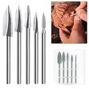 HASTHIP® Wood Carving Tools for Rotary Tool, 5 PCS HSS Woodworking Tools Engraving Drill Bit Set Wood Crafts Grinding Tool Universal 1/8" Shank For DIY Carving Drilling Micro Sculpture