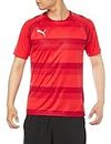 PUMA 705154 Men's Soccer Shirt, TEAMVISION Hoop Game Shirt, Spring and Summer 24 Colors Puma Red/Chili Pepper/Puma White (01), Small