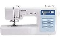 Brother FS60x - Máquina de coser electrónica con 60 puntos (utilitarios, elásticos, decorativos), costura automática, pantalla multifunción. Blanco