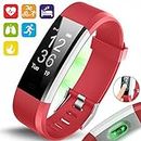 AQUARIUS AQ125HR Touch Screen Fitness Activity Tracker Sports HRM Watch Red