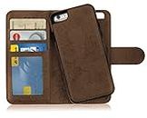 MyGadget Cover per Apple iPhone 6 Plus | 6s Plus - Custodia Libretto Magnetica - Portafoglio Flip Wallet Case - Porta Carte in Similpelle Removibile Marrone