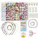 Jewellery Making Kit- Beads Set for Kids Adults Children Craft DIY Necklace Bracelets Letter Alphabet Colorful Acrylic Crafting Beads Kit Box with Accessories (color 6#)