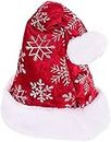 COLLECTIVEMED® Christmas Santa Hat Snowflakes Santa Hat Luxury Plush Hat for Christmas Costume, Christmas Party Supplies