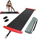 Slide Board Set with Adjustable Carrying Bag & Booties, Portable Pros Ice Hockey Training Aid, Indoor Fitness Equipment, for Multiple Core Exercise, Home Skating, and Hockey Sports (5.9ft)