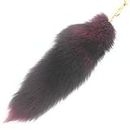 Fosrion Fluffy Colored Fox Tail Fur Cosplay Toy Handbag Accessories Key Chain Gift Present (Purple)