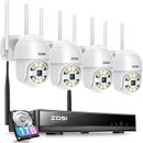 ZOSI 8CH 3MP Security Camera System, 4pcs WIFI PTZ Cameras Outdoor w/ Spotlight, 2-Way Audio, 1TB HDD in White | 14 H x 12 W x 8 D in | Wayfair