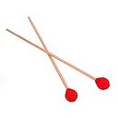 1 Pair Marimba Mallets Sticks Medium Hard Yarn Head Marimba Mallets with Wood Handle for Percussion Bell Percussion Accessories