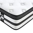 Inofia Sleep Double Memory Foam Sprung Mattresses 4FT6,11 Inch Hybrid Mattress with Fire Resistant, Responsive Zoned Support & Motion Isolated,100 Night Home Trial, LUXE Collection