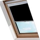 SWANEW Verdunkelungsrollo für Dachfenster Rollo, 100% Verdunkelung, Mit Wärmeisolationsfunktion, 206 Schwarz (52.0x98.4cm)