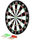 serveuttam big size double faced 17 inch portable dart board with 4 darts set for kids children. indoor sports games board game dart board board game (15inch)- Multi color