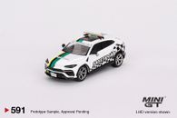 (En stock) Mini GT #591 Lamborghini Urus 2022 Macao GP Coche de Seguridad Oficial