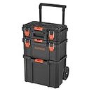 beyond by BLACK+DECKER BLACK+DECKER BDST60500APB Stackable Storage System - 3 Piece Set (Small, Deep Toolbox, and Rolling Tote)