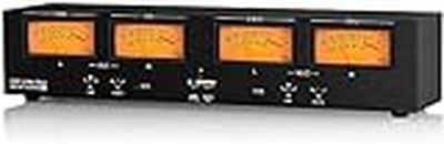 Douk Audio VU4 Four Analog VU Meter MIC Sound Level Display RCA XLR Switcher Box Audio Adapter