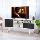 Modern TV Stand/Console Cabinet w/3 Shelves Storage Drawer Bedroom Black/White