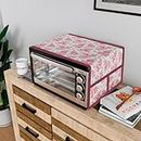 Heart Home Oven Top Cover | Microwave Oven Top Cover | Microwave Cover with 4 Utility Pockets | Oven Cover for Kitchen Décor | Barik Flower Oven Top Cover | Pink