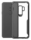 Plus TPU and Plastic Bumper Case with Clear Back Hard Panel Protective Case Cover for Samsung Galaxy S9+ (S9Plus), Black