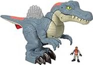 Imaginext Jurassic World Spielzeug-Dinosaurier, Ultra Snap Spinosaurus mit Licht, Geräuschen und Schnappbewegung, inklusive Figur für Kinder im Vorschulalter, HML41