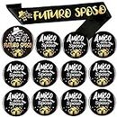 HOWAF Black Gold Sposo Sash Wedding Buttons Groom Sash Groom to Be Badge Pins for Wedding Bridal Shower Party Decorations